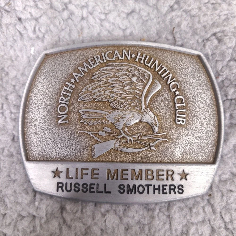 Vintage 1981 North American Hunting Club Belt Buckle Life Member‎ Personalized